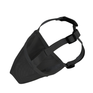 Ultradraagbare Nylon Hondenmuilkorf – Comfortabel en Veilig Zwart nylon hondenmuilkorf met ademend mesh en verstelbare bandjes, ontworpen voor veilige controle en comfort.