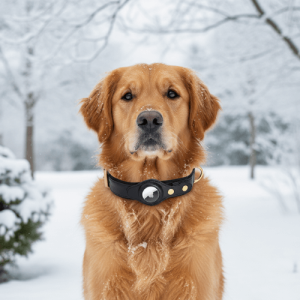 Leren Hondenhalsband met Veilige Apple AirTag Houder